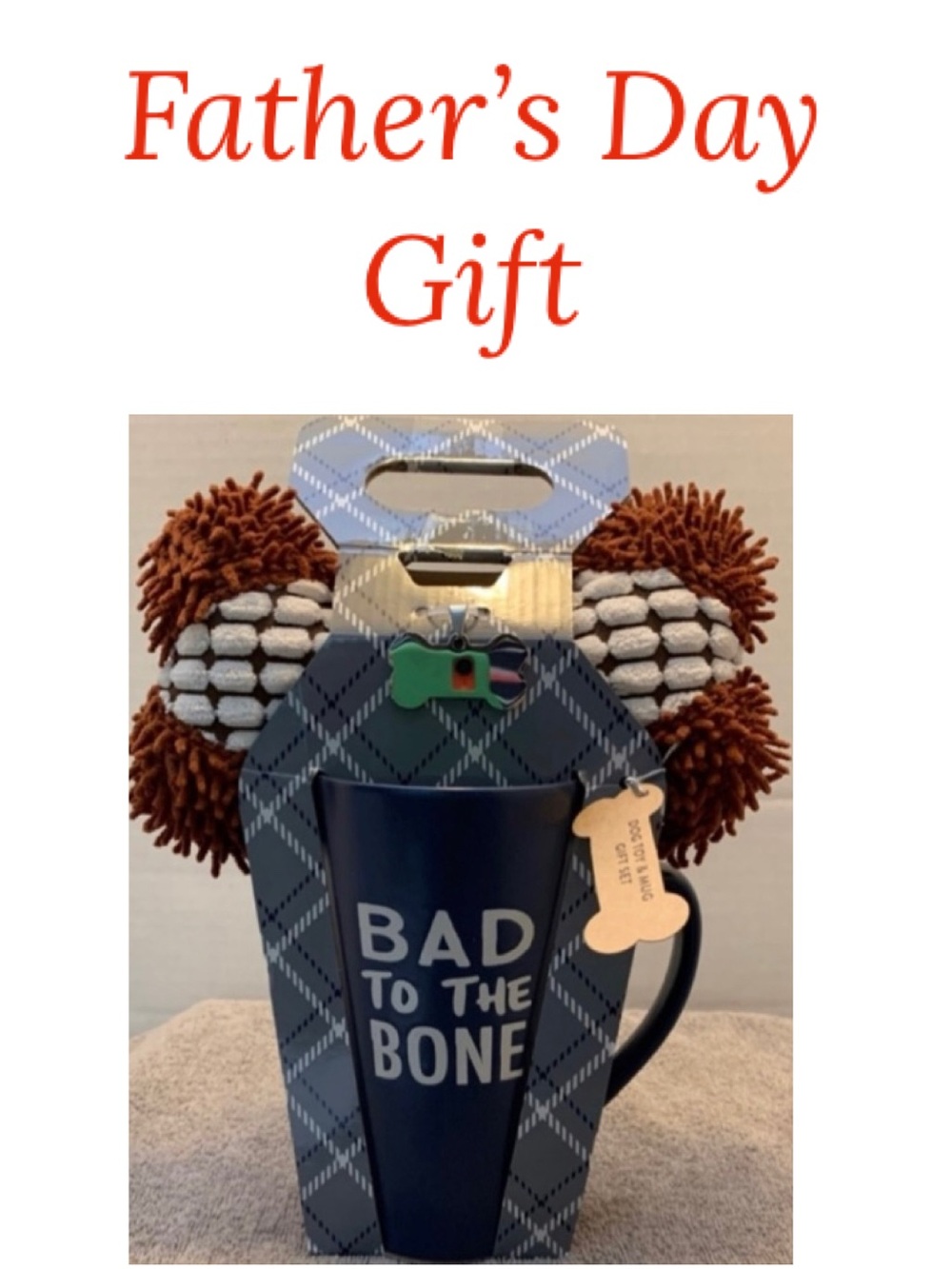 🇺🇸 BAD TO THE BONE Gift Mug & Dog Toy NWT